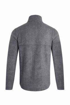 Longmont Eco 1/4 Zip Stripe Grid Fleece Navy -Everyday Luxe 100047