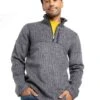 Longmont Eco 1/4 Zip Stripe Grid Fleece Navy -Everyday Luxe 101890