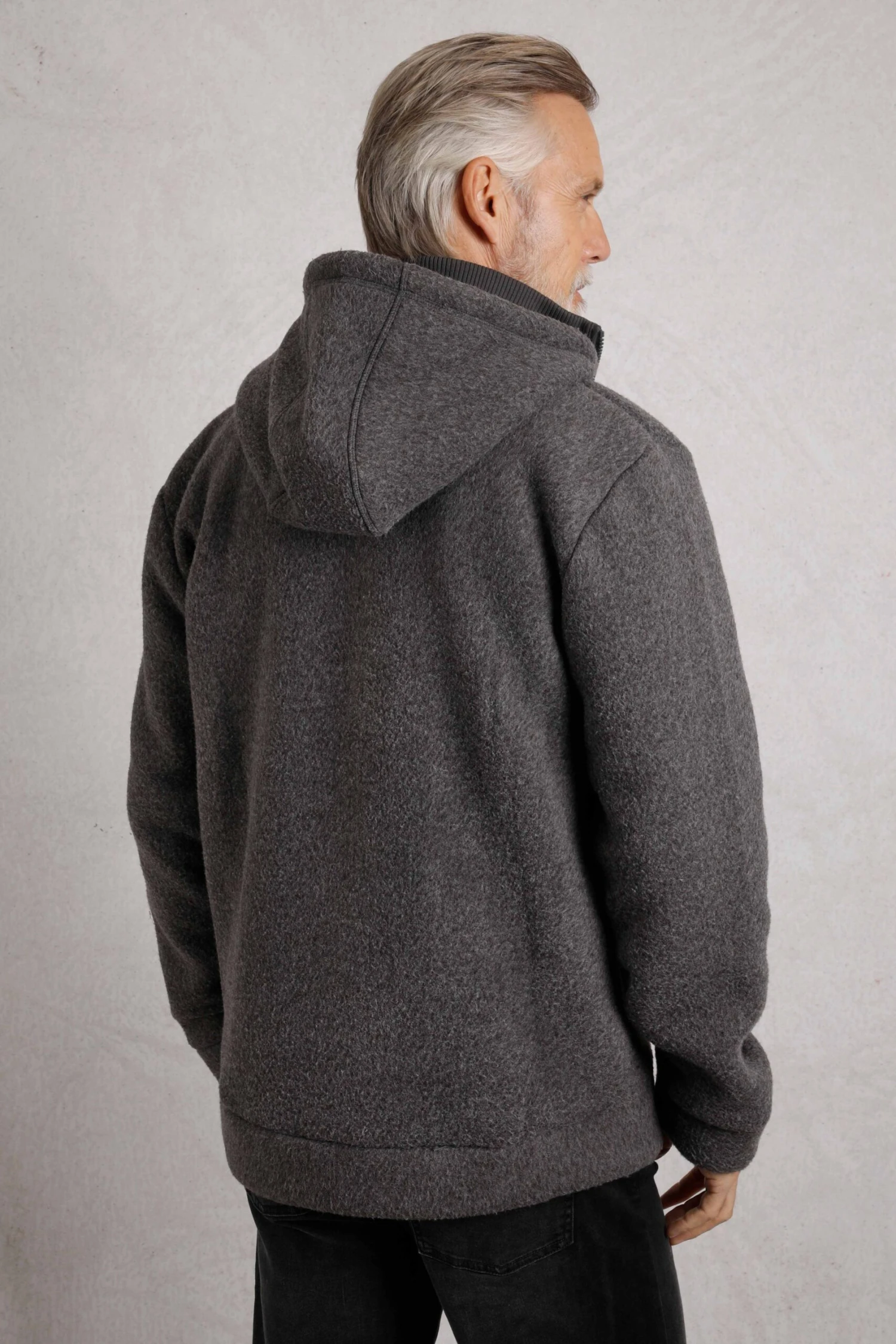 Fairfield Button Front Fleece Jacket Dark Grey 5 Fairfield Button Front Fleece Jacket Dark Grey - Image 3