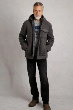 Fairfield Button Front Fleece Jacket Dark Grey 13 Fairfield Button Front Fleece Jacket Dark Grey -Everyday Luxe 102018