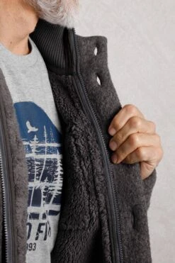 Fairfield Button Front Fleece Jacket Dark Grey 16 Fairfield Button Front Fleece Jacket Dark Grey -Everyday Luxe 102020