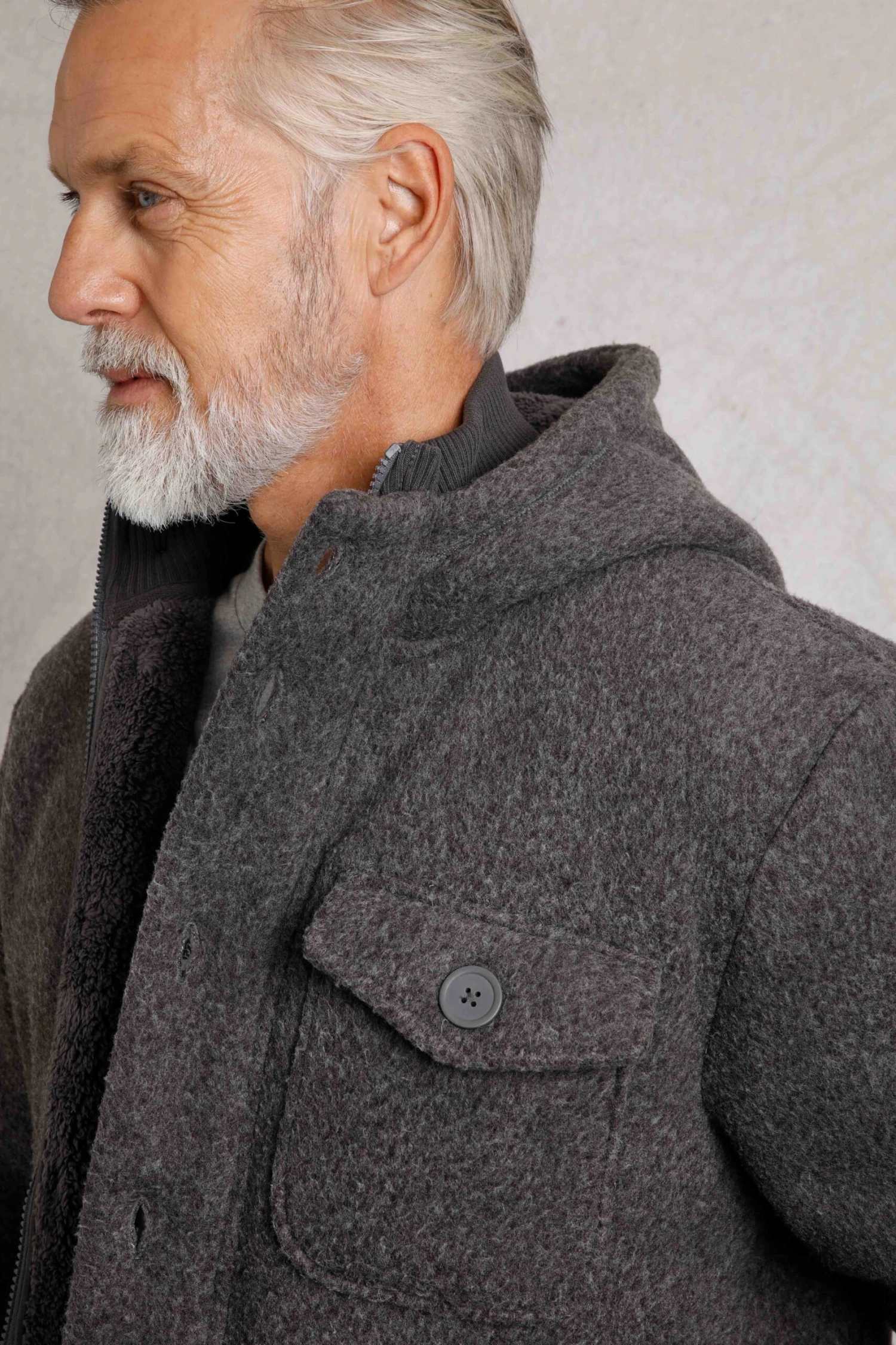 Fairfield Button Front Fleece Jacket Dark Grey 10 Fairfield Button Front Fleece Jacket Dark Grey - Image 8