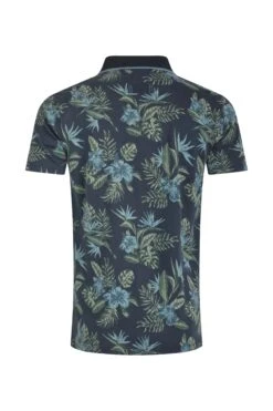 Sarat Organic Cotton Printed Polo Shirt Navy -Everyday Luxe 105271