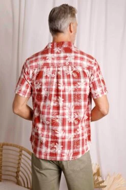 Nasser Vintage Wash Short Sleeve Check Shirt Chilli Red 14 Nasser Vintage Wash Short Sleeve Check Shirt Chilli Red -Everyday Luxe 106375