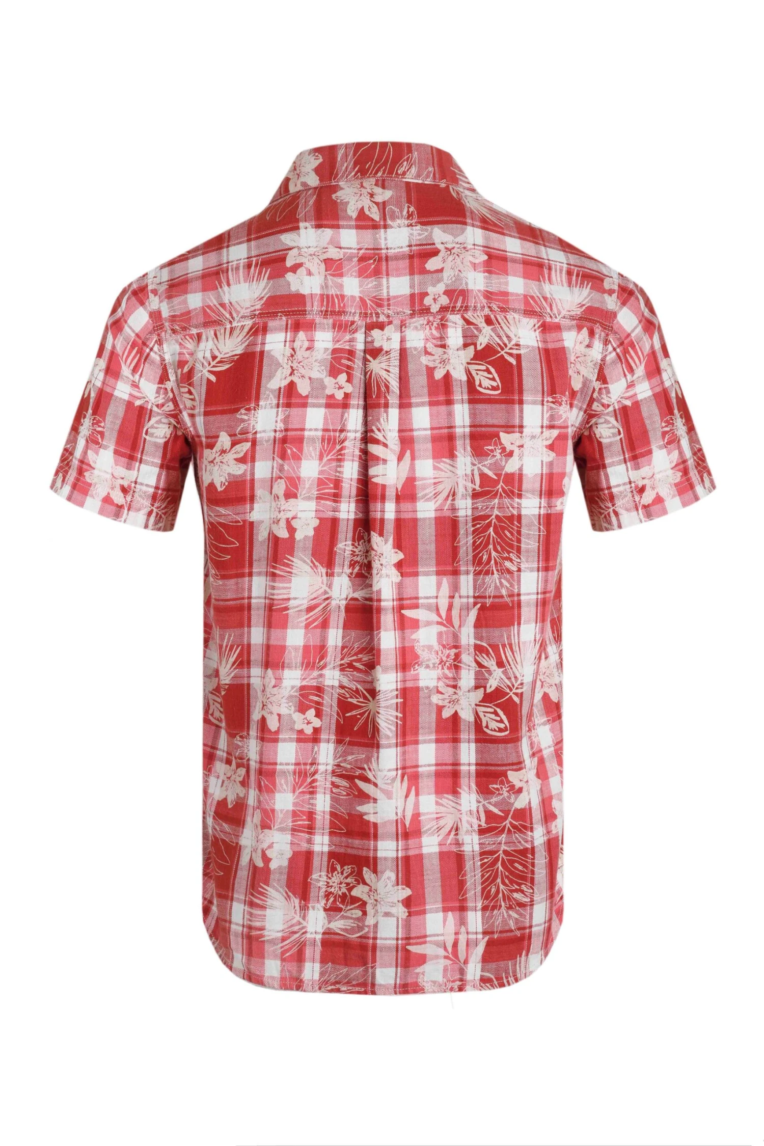 Nasser Vintage Wash Short Sleeve Check Shirt Chilli Red 8 Nasser Vintage Wash Short Sleeve Check Shirt Chilli Red - Image 6