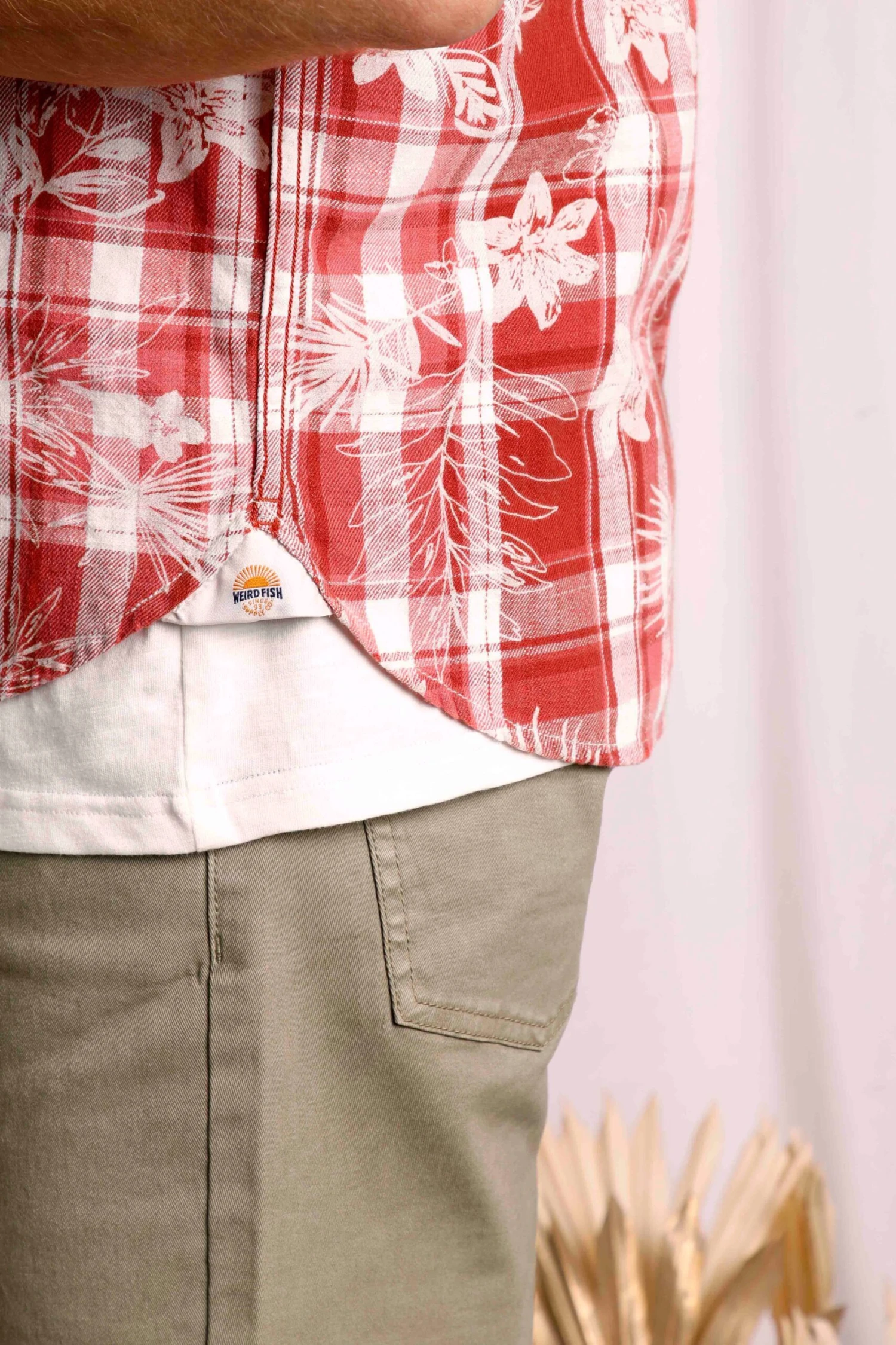 Nasser Vintage Wash Short Sleeve Check Shirt Chilli Red 9 Nasser Vintage Wash Short Sleeve Check Shirt Chilli Red - Image 7