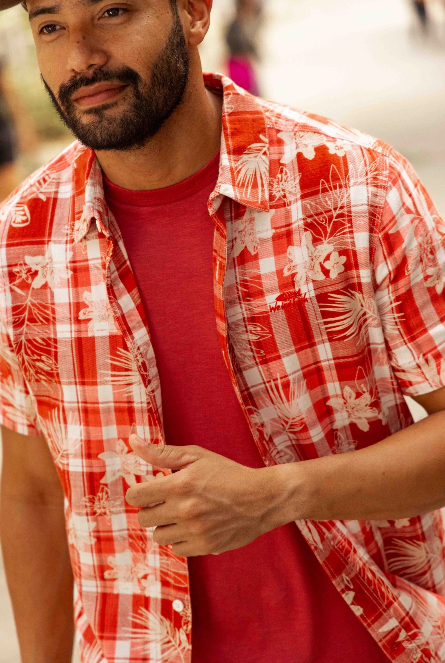 Nasser Vintage Wash Short Sleeve Check Shirt Chilli Red 12 Nasser Vintage Wash Short Sleeve Check Shirt Chilli Red - Image 10