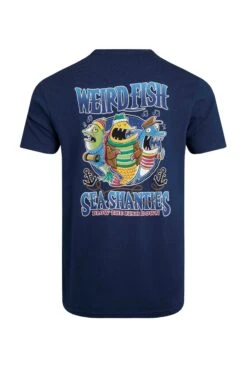 Sea Shanties Back Print Artist T-Shirt Dark Blue -Everyday Luxe 111098