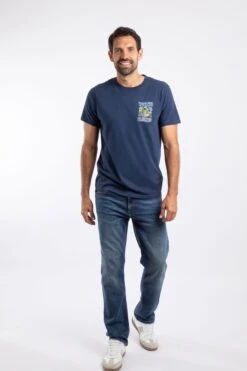 Sea Shanties Back Print Artist T-Shirt Dark Blue -Everyday Luxe 111779