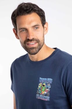 Sea Shanties Back Print Artist T-Shirt Dark Blue -Everyday Luxe 111780