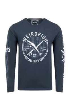 Making Waves Branded Long Sleeve T-Shirt Navy 11 Making Waves Branded Long Sleeve T-Shirt Navy -Everyday Luxe 112250