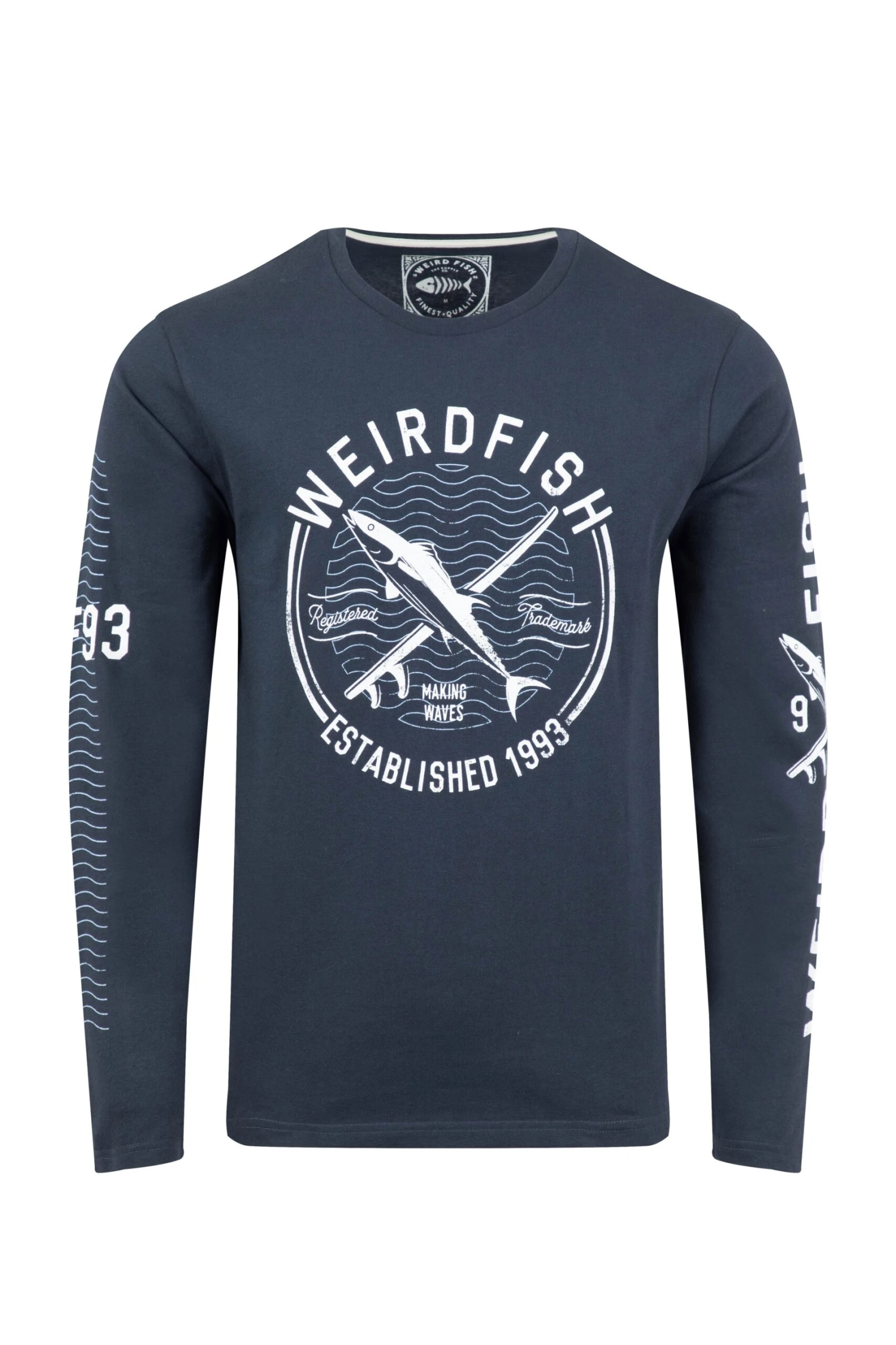 Making Waves Branded Long Sleeve T-Shirt Navy 4 Making Waves Branded Long Sleeve T-Shirt Navy - Image 2