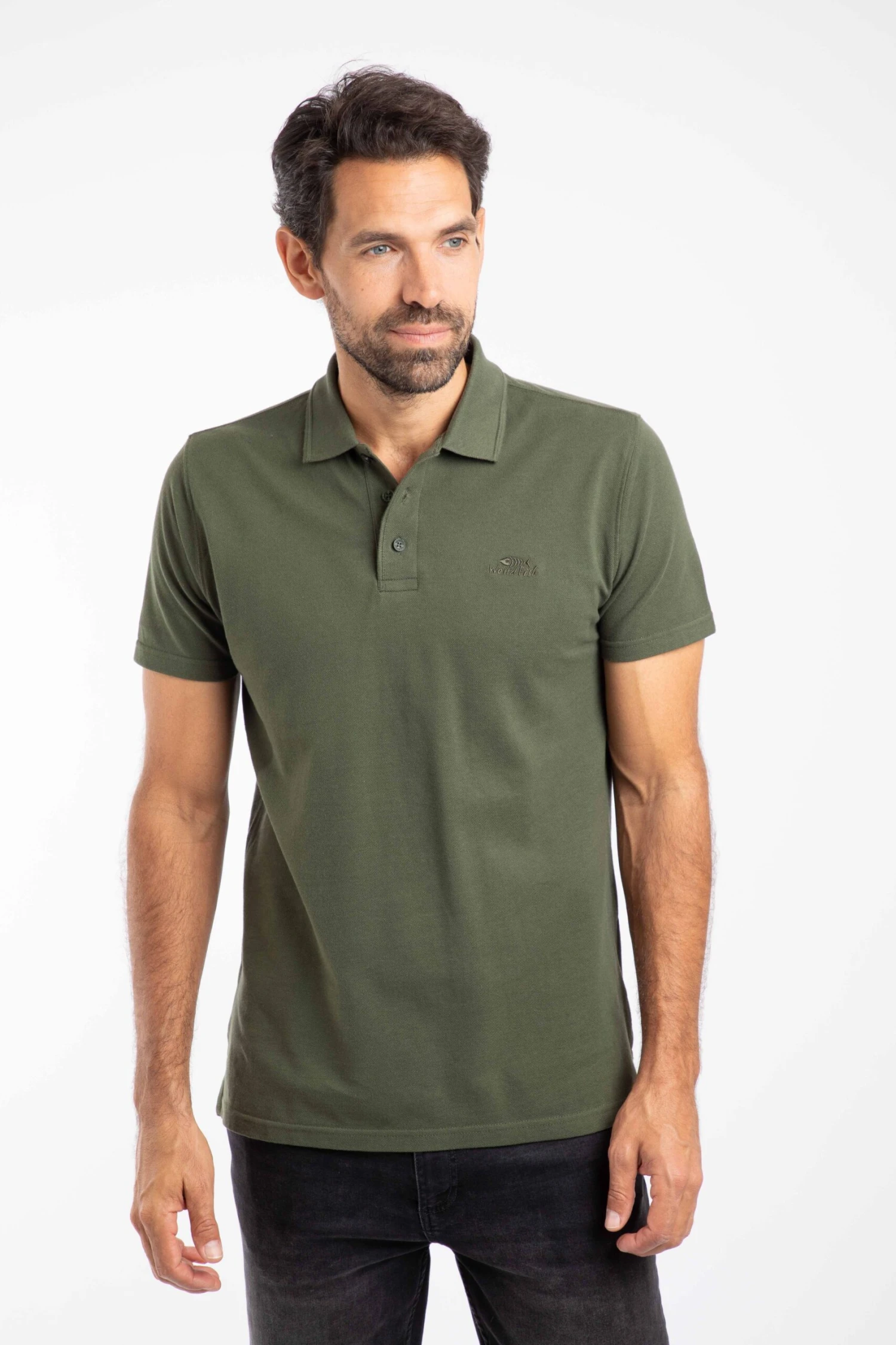 Giles Pique Polo Shirt Deep Lichen Green 3 Giles Pique Polo Shirt Deep Lichen Green