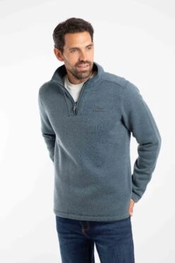 Stowe Eco 1/4 Zip Soft Knit Fleece Dusty Blue