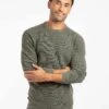 Easton Waffle Crew Neck Jumper Fir Green 2 Easton Waffle Crew Neck Jumper Fir Green -Everyday Luxe 114406