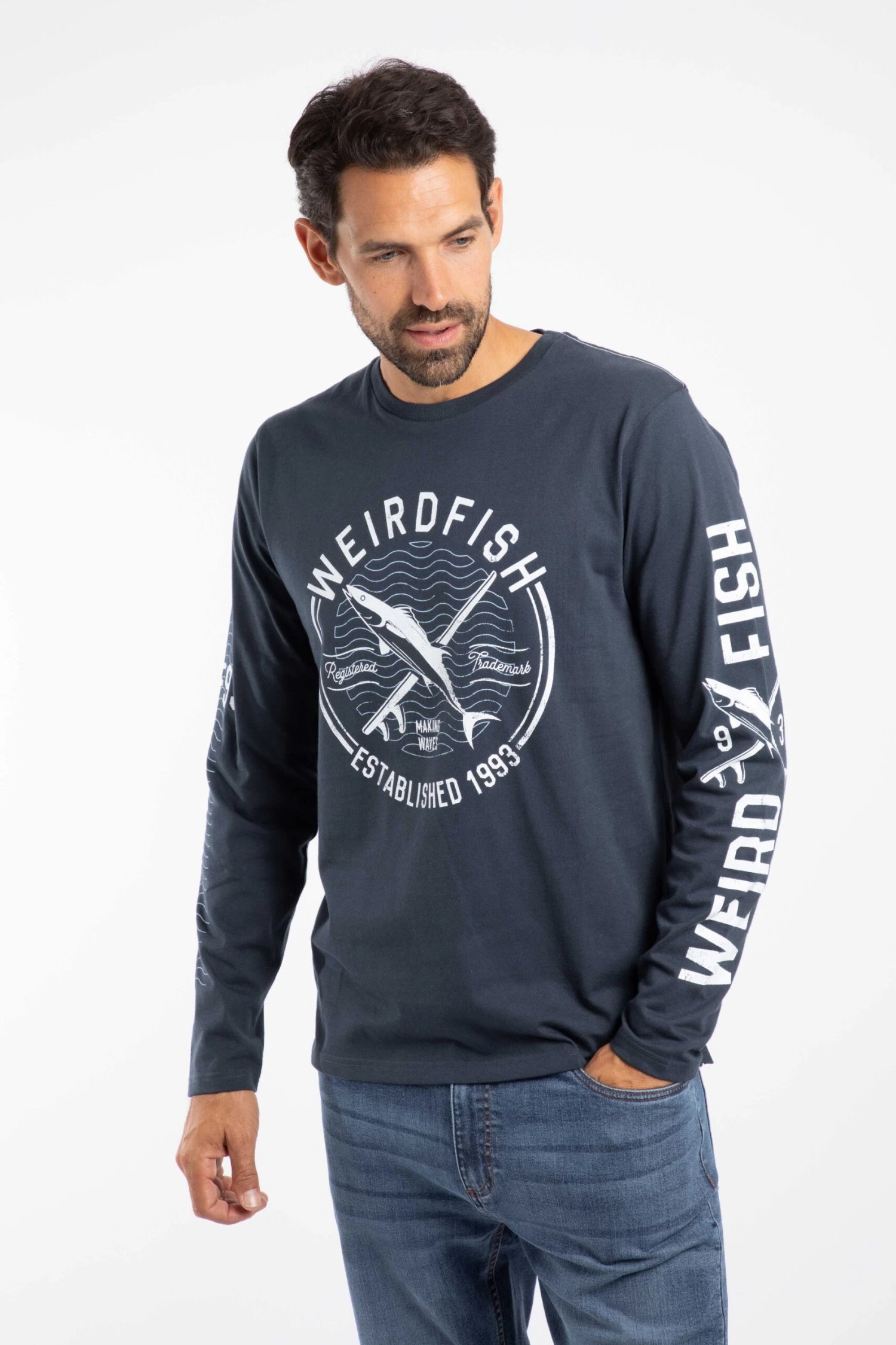 Making Waves Branded Long Sleeve T-Shirt Navy 3 Making Waves Branded Long Sleeve T-Shirt Navy