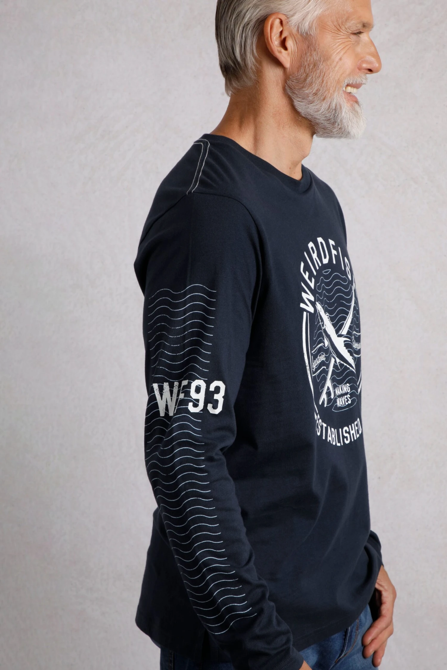 Making Waves Branded Long Sleeve T-Shirt Navy 9 Making Waves Branded Long Sleeve T-Shirt Navy - Image 7