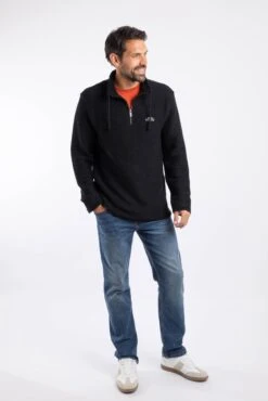 Cruiser 1/4 Zip Macaroni Sweatshirt Black