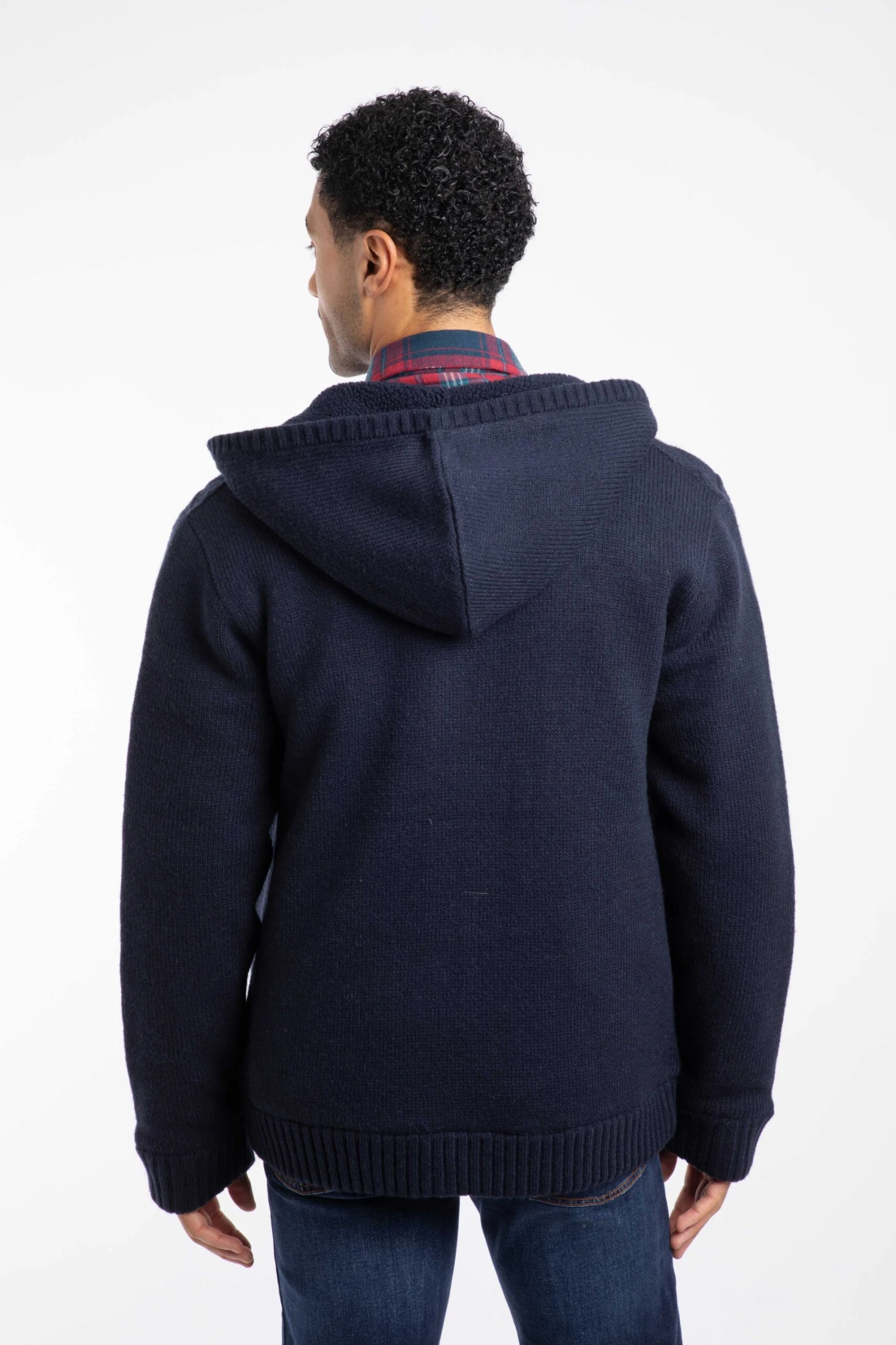 Brodhi Borg Lined Cable Knit Full Zip Hoodie Midnight 5 Brodhi Borg Lined Cable Knit Full Zip Hoodie Midnight - Image 3