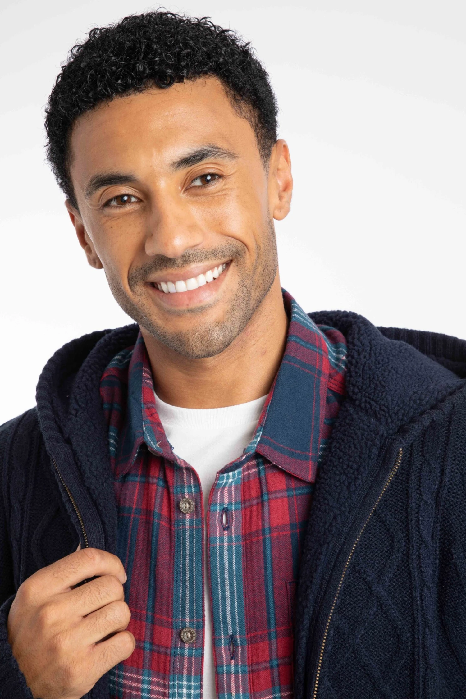 Brodhi Borg Lined Cable Knit Full Zip Hoodie Midnight 7 Brodhi Borg Lined Cable Knit Full Zip Hoodie Midnight - Image 5