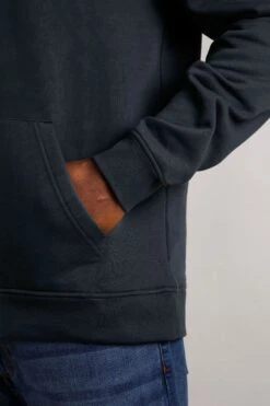 Hugo Eco Branded Popover Hoodie Navy -Everyday Luxe 115376