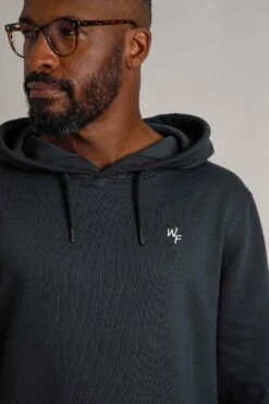 Hugo Eco Branded Popover Hoodie Navy -Everyday Luxe 115377