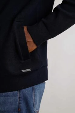 Carter Knitted Full Zip Bomber Jacket Midnight -Everyday Luxe 115474