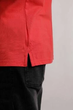 Jeremy Button Down Jersey Polo Shirt Radical Red -Everyday Luxe 115779