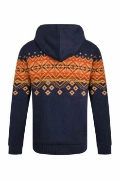 Bradwood Borg Lined Fair Isle Knit Full Zip Hoodie Midnight -Everyday Luxe 116038