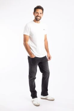 Eddie Straight Leg Denim Jeans Washed Black -Everyday Luxe 116111