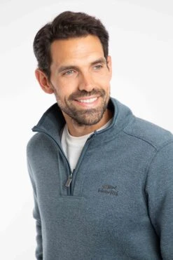 Stowe Eco 1/4 Zip Soft Knit Fleece Dusty Blue -Everyday Luxe 116241