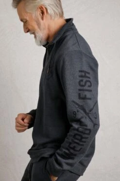 Oakville Eco 1/4 Zip Graphic Sweatshirt Navy -Everyday Luxe 116258