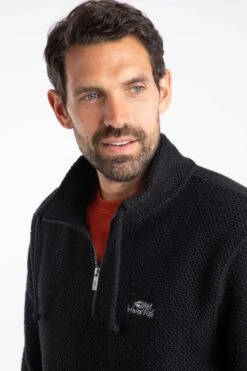 Cruiser 1/4 Zip Macaroni Sweatshirt Black -Everyday Luxe 116358