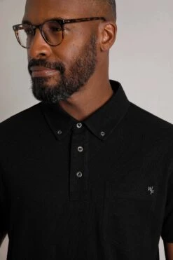 Beacon Pique Polo Shirt Black -Everyday Luxe 116519 1
