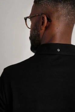 Beacon Pique Polo Shirt Black -Everyday Luxe 116520