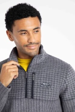 Longmont Eco 1/4 Zip Stripe Grid Fleece Navy -Everyday Luxe 116542