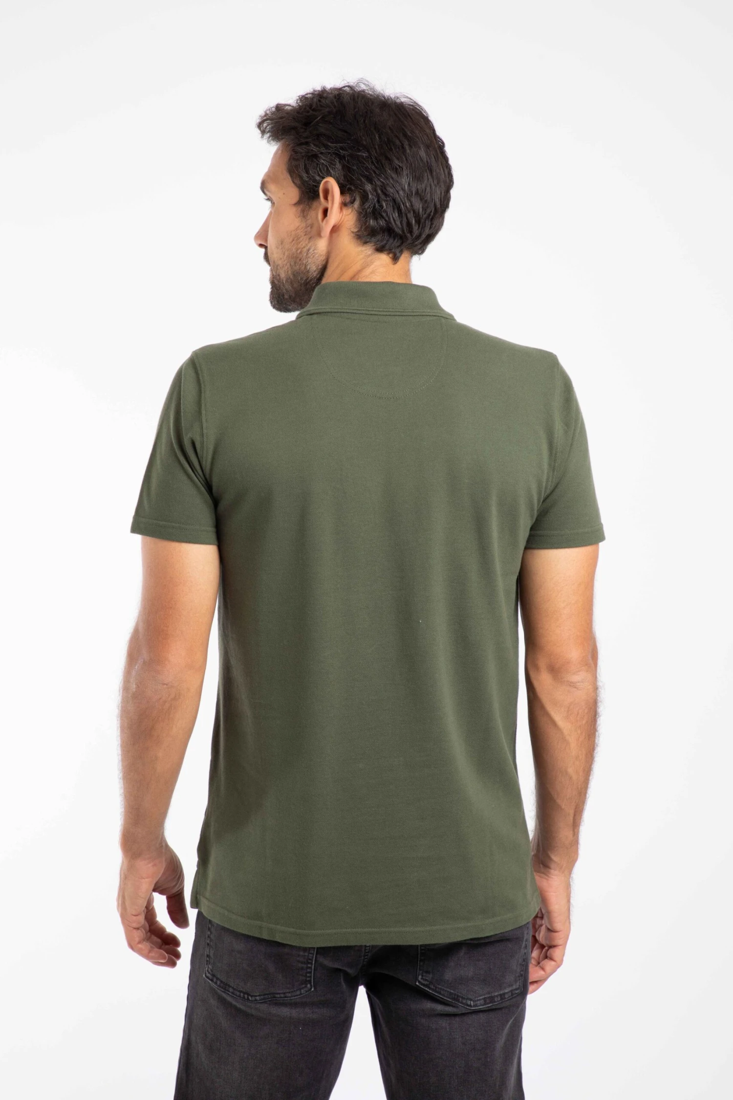 Giles Pique Polo Shirt Deep Lichen Green 5 Giles Pique Polo Shirt Deep Lichen Green - Image 3