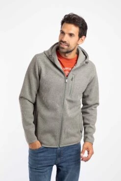 Lockie Full Zip Bonded Fleece Hoodie Limestone