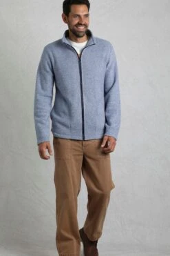 Thames Eco Full Zip Snow Marl Fleece Mid Blue -Everyday Luxe 117279