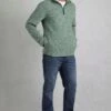 Laramie Eco 1/4 Zip Snow Marl Fleece Olive 2 Laramie Eco 1/4 Zip Snow Marl Fleece Olive -Everyday Luxe 117502