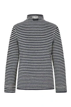 Shorling 1/4 Zip Striped Macaroni Sweatshirt Ecru -Everyday Luxe 118158