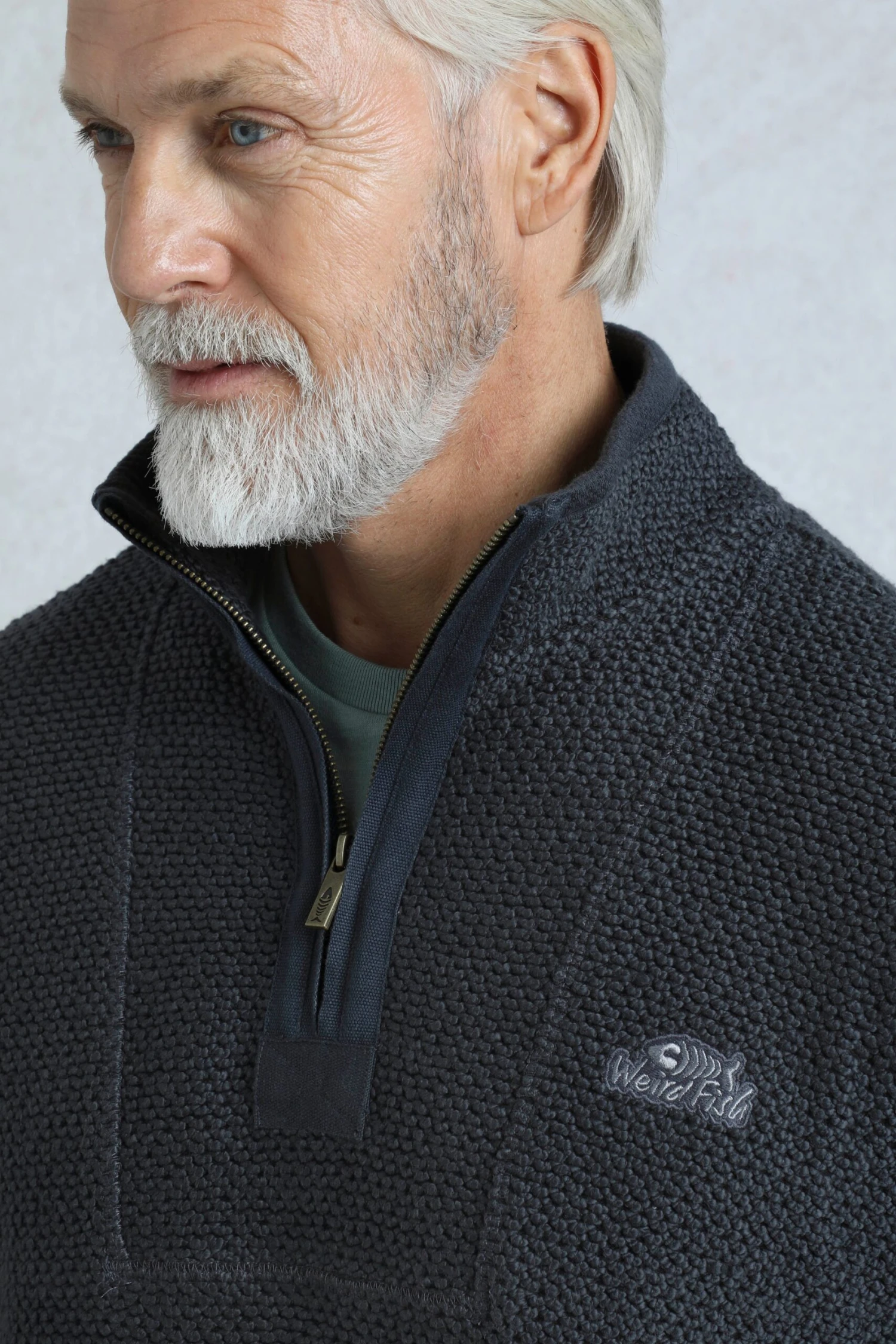 Kielder 1/4 Zip Limited Edition Macaroni Sweatshirt Dark Navy 9 Kielder 1/4 Zip Limited Edition Macaroni Sweatshirt Dark Navy - Image 7