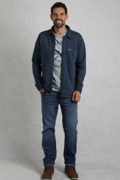 Fingask Loopback Shirt Navy -Everyday Luxe 118879