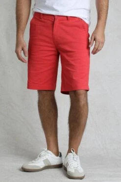 Rayburn Cotton Flat Front Shorts Radical Red -Everyday Luxe 119908