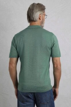 Quentin Short Sleeve Knitted Polo Ivy -Everyday Luxe 120351