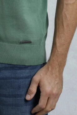 Quentin Short Sleeve Knitted Polo Ivy -Everyday Luxe 120353