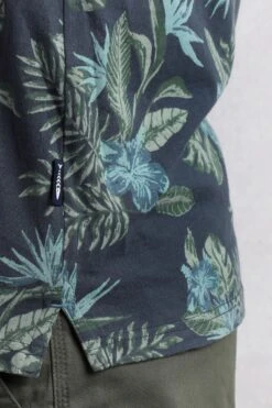 Sarat Organic Cotton Printed Polo Shirt Navy -Everyday Luxe 120387