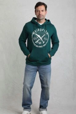 Jamie Branded Popover Sweatshirt Hoodie Forest Green -Everyday Luxe 120390