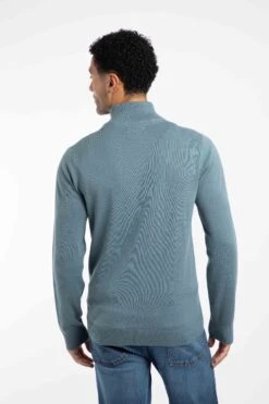 Baxter Fine Knit 1/4 Zip Jumper Blue Mirage -Everyday Luxe 120429