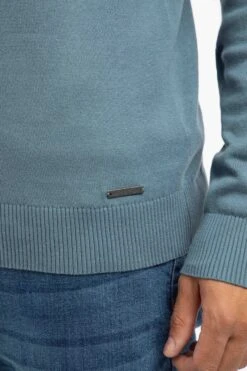 Baxter Fine Knit 1/4 Zip Jumper Blue Mirage -Everyday Luxe 120432